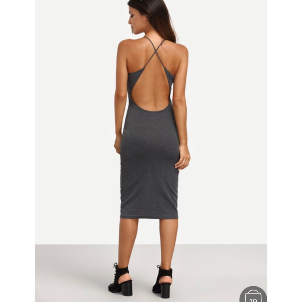 Melissa Gray Open Back Midi Dress